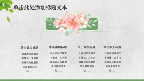 文艺小清新绿叶通用PPT模板