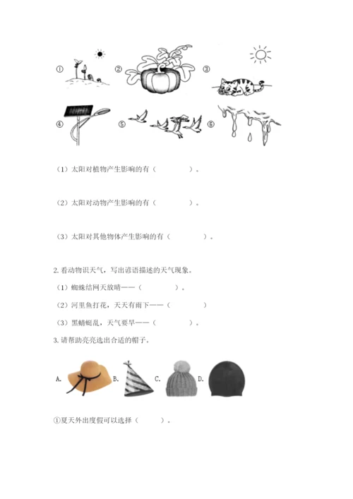教科版小学二年级上册科学期末测试卷及参考答案（典型题）.docx