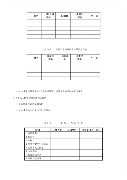 审核报告编写基本内容