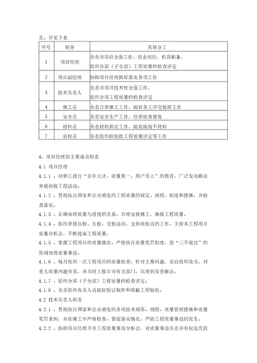 六、项目管理班子的人员配备、素质及管理经验