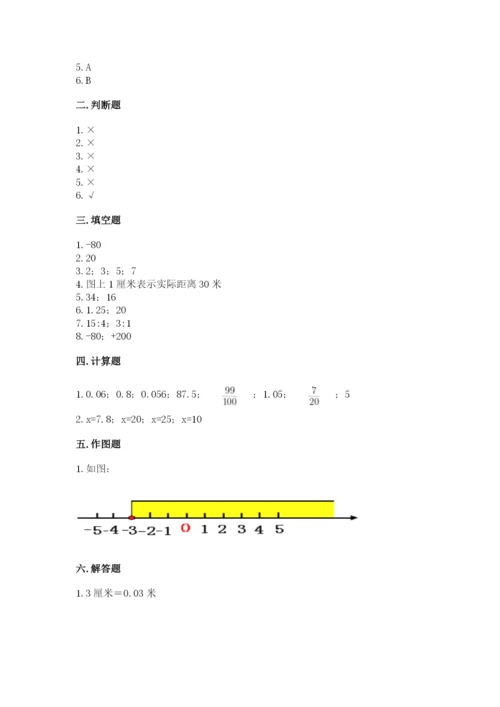 人教版六年级下册数学期末测试卷精品【全优】.docx