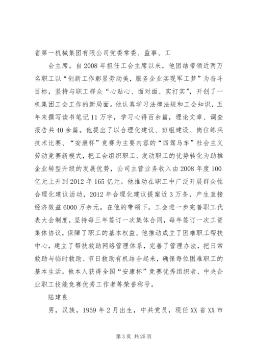 全国优秀工会工作者标兵简要事迹.docx