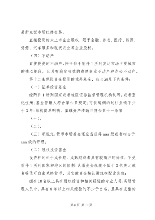 保险资金境外投资管理暂行办法实施细则.docx