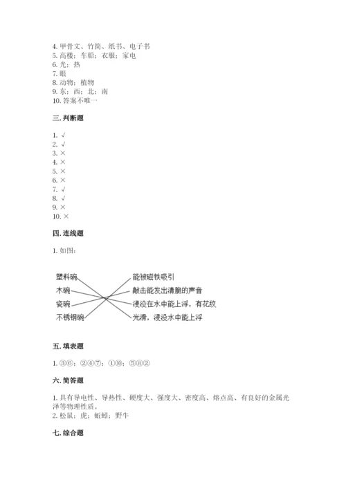 教科版二年级上册科学期末测试卷（研优卷）.docx