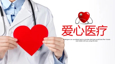 爱心医疗医生护士护理工作报告动态PPT模板