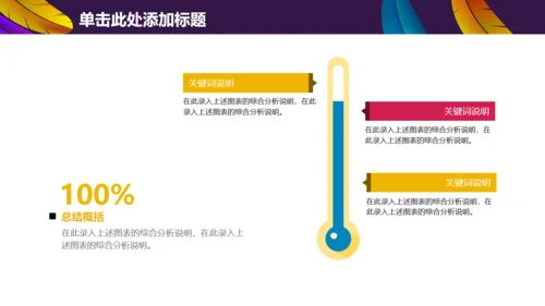 彩色羽毛时尚工作汇报模板