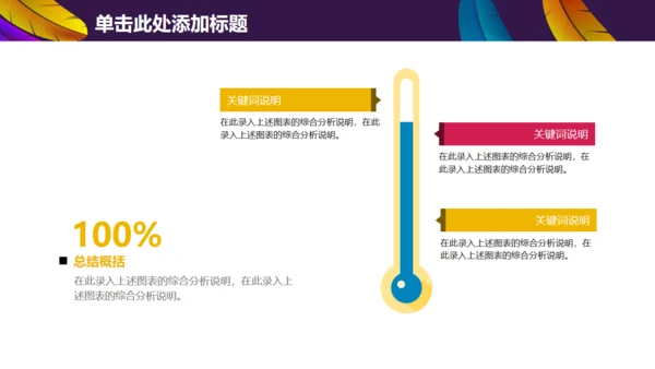 彩色羽毛时尚工作汇报模板