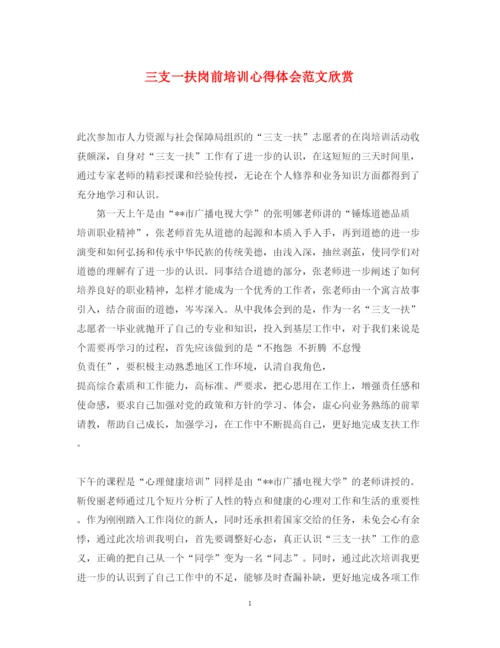 精编三支一扶岗前培训心得体会范文欣赏.docx