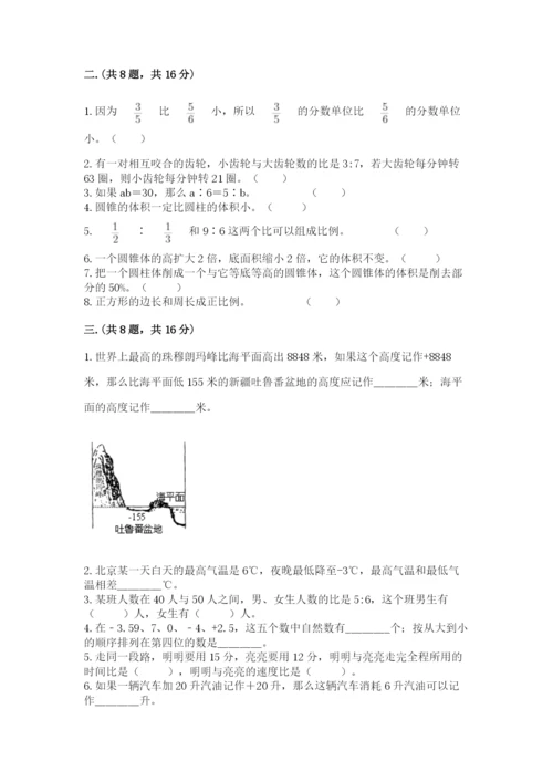 人教版六年级数学小升初试卷附参考答案ab卷.docx