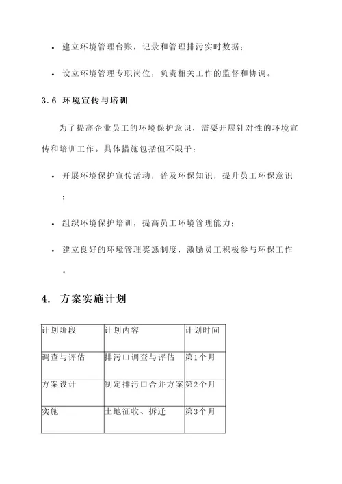 排污口合并管理方案