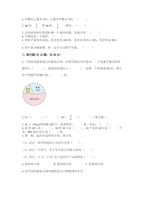 2022六年级上册数学期末测试卷含完整答案（典优）.docx