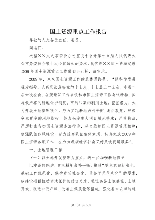 国土资源重点工作报告.docx