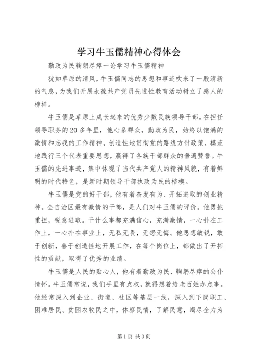 学习牛玉儒精神心得体会 (9).docx