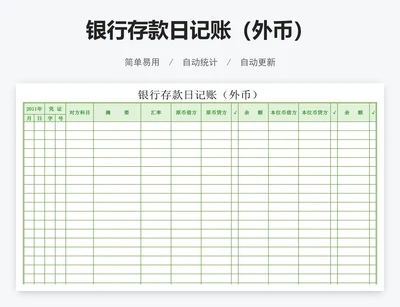 银行存款日记账（外币）