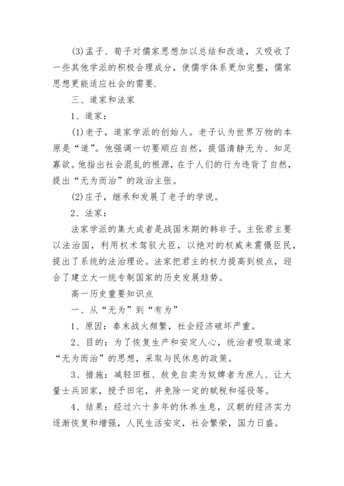 2023年高一历史知识点有哪些.docx