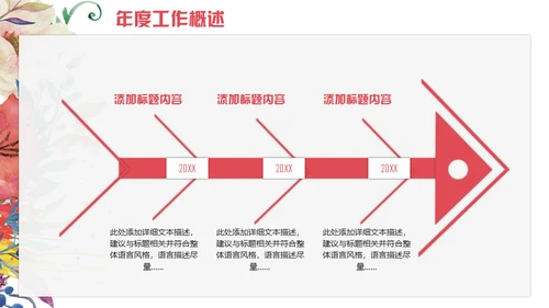 色彩鲜花商务计划工作总结通用PPT模板