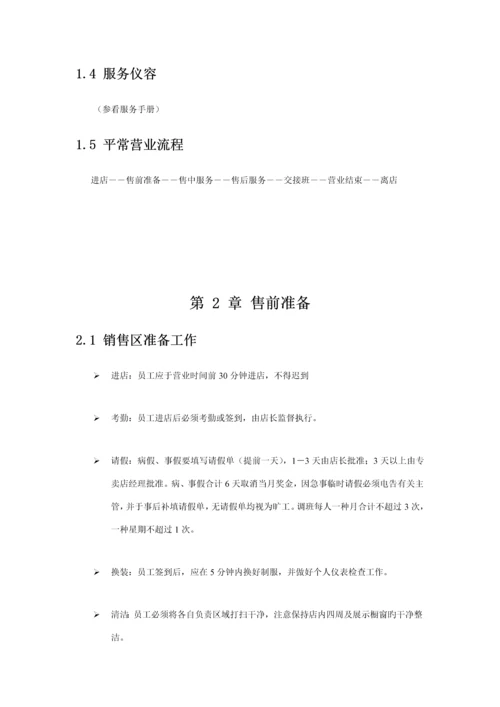 品牌店员销售标准手册.docx