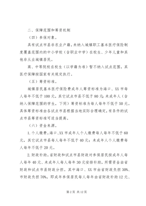 做好城镇居民基本医疗保险试点工作意见.docx