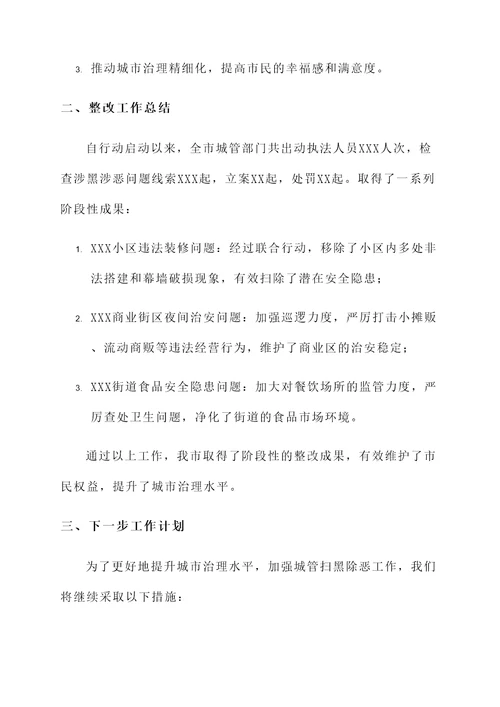城管扫黑除恶整改情况汇报