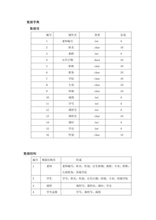 教学综合管理系统数据库报告.docx