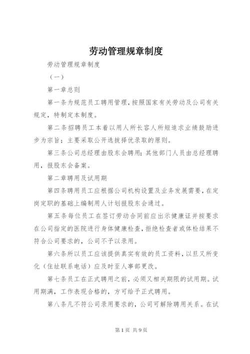 劳动管理规章制度 (2).docx