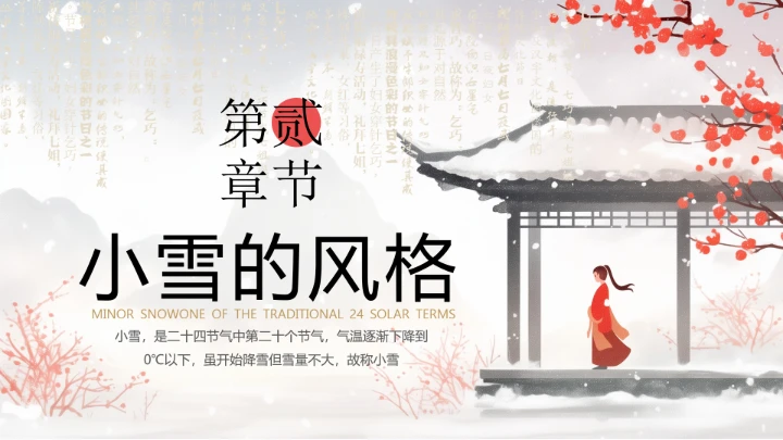 二十四节气之小雪介绍PPT