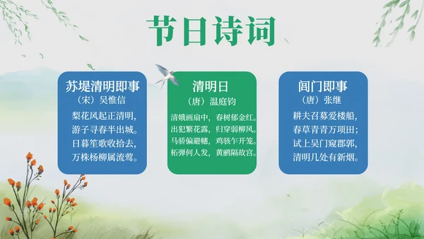 古风山水清明节介绍PPT模板