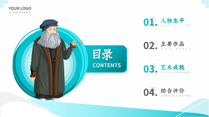 达芬奇世界名人传记人物介绍PPT