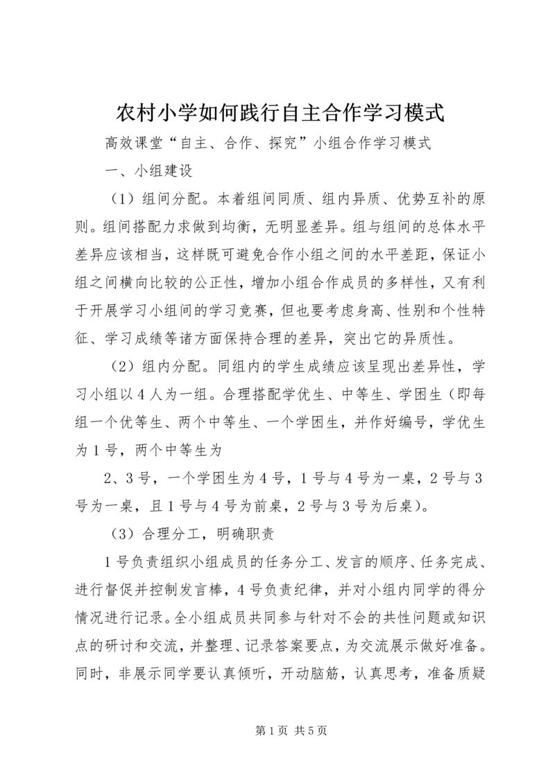 农村小学如何践行自主合作学习模式.docx