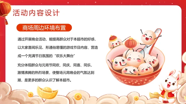商场兔年欢度闹元宵节暖场活动方案通用PPT模板