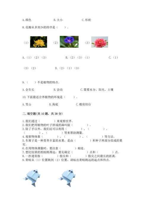 教科版小学一年级上册科学期末测试卷附参考答案（综合卷）.docx