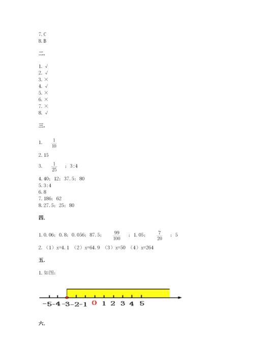 人教版数学小升初模拟试卷及完整答案（夺冠系列）.docx