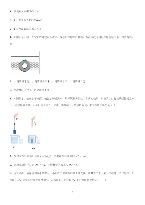 通用版初中物理八年级物理下册第十章浮力基础知识手册.docx
