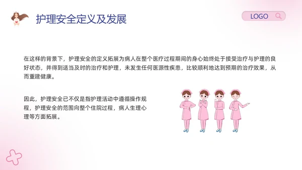 粉紫卡通护理安全质量管理PPT模板宣传PPT动态PPT安全教育