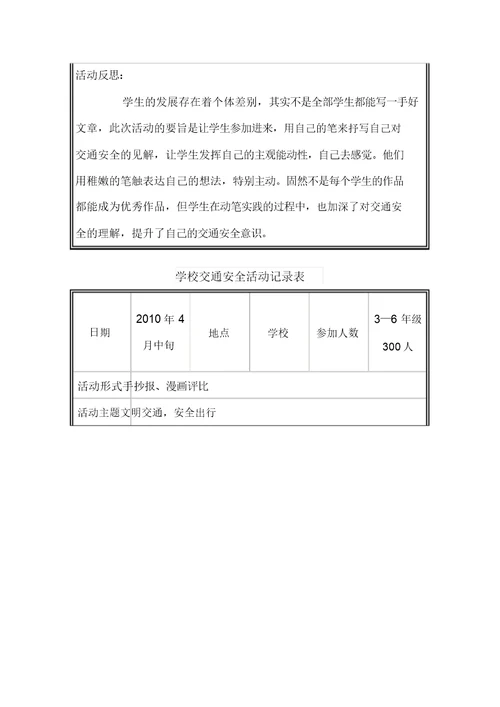 学校交通安全活动记录