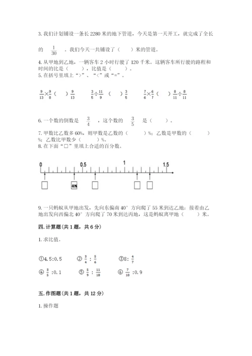 小学六年级上册数学期末测试卷及参考答案【名师推荐】.docx