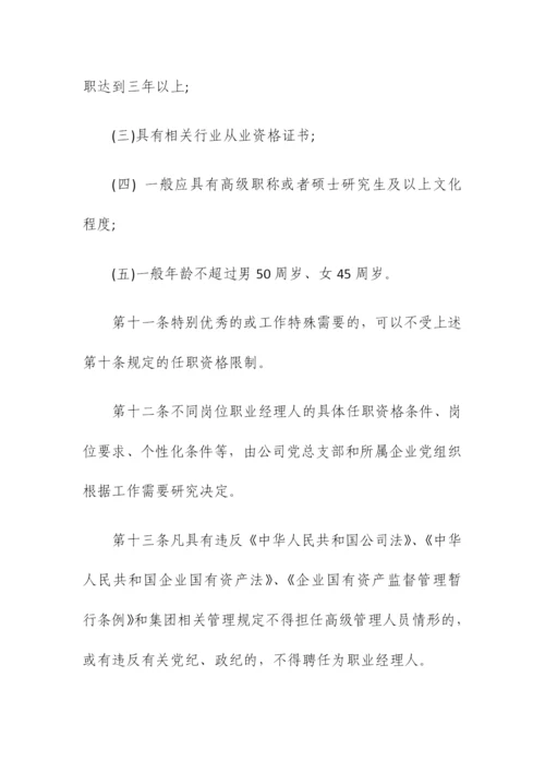 公司职业经理人选聘与管理暂行办法.docx