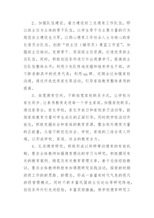 小学学校德育工作实施方案.docx