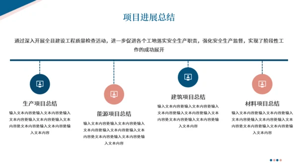 简约蓝粉色系工作汇报总结模板