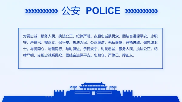 蓝色大气公安警察年终工作总结汇报动态PPT模板