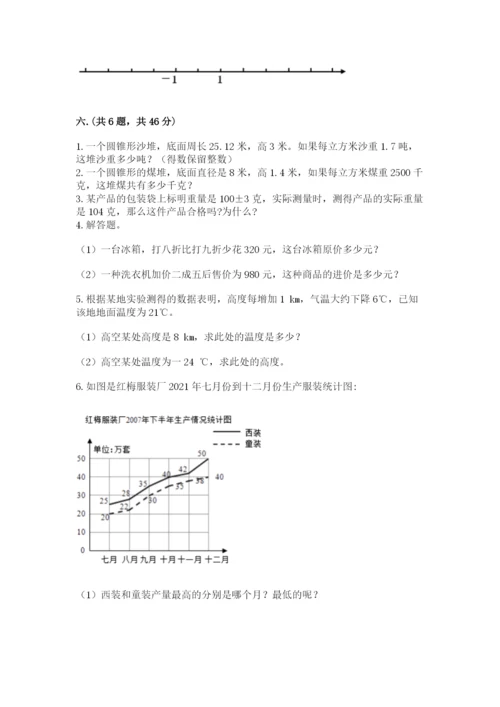 北京版数学小升初模拟试卷含答案【满分必刷】.docx