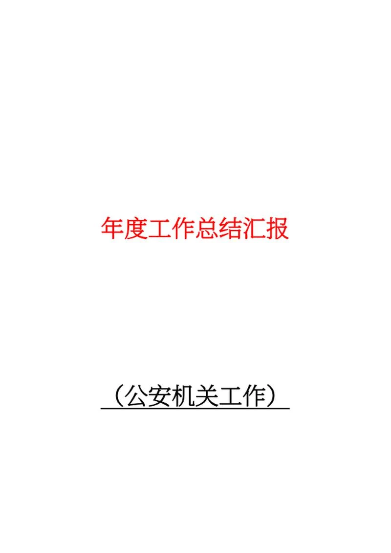 公安机关年度总结word模板