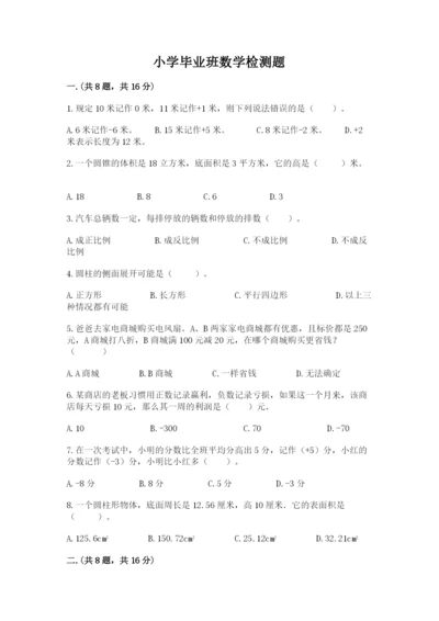 小学毕业班数学检测题精选.docx