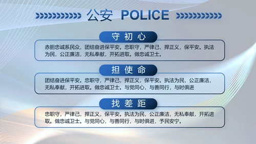 蓝色大气公安警察年终工作总结PPT