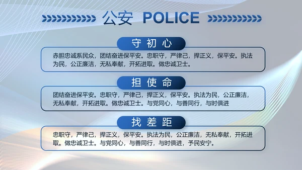 蓝色大气公安警察年终工作总结PPT