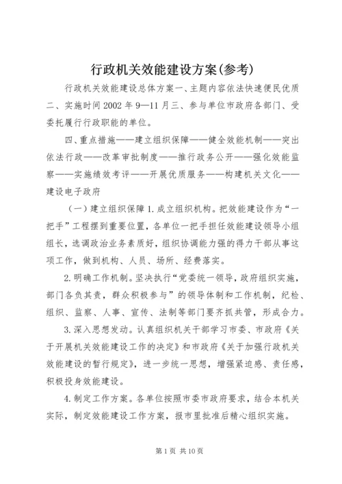 行政机关效能建设方案(参考) (3).docx