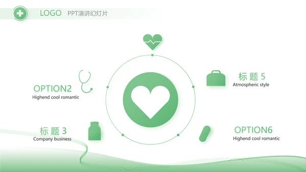 绿色简约医疗行业工作总结汇报PPT