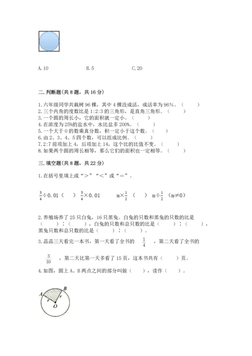 人教版六年级上册数学期末测试卷1套.docx