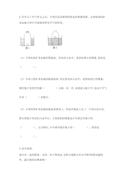 教科版小学三年级上册科学期末测试卷（考点梳理）.docx