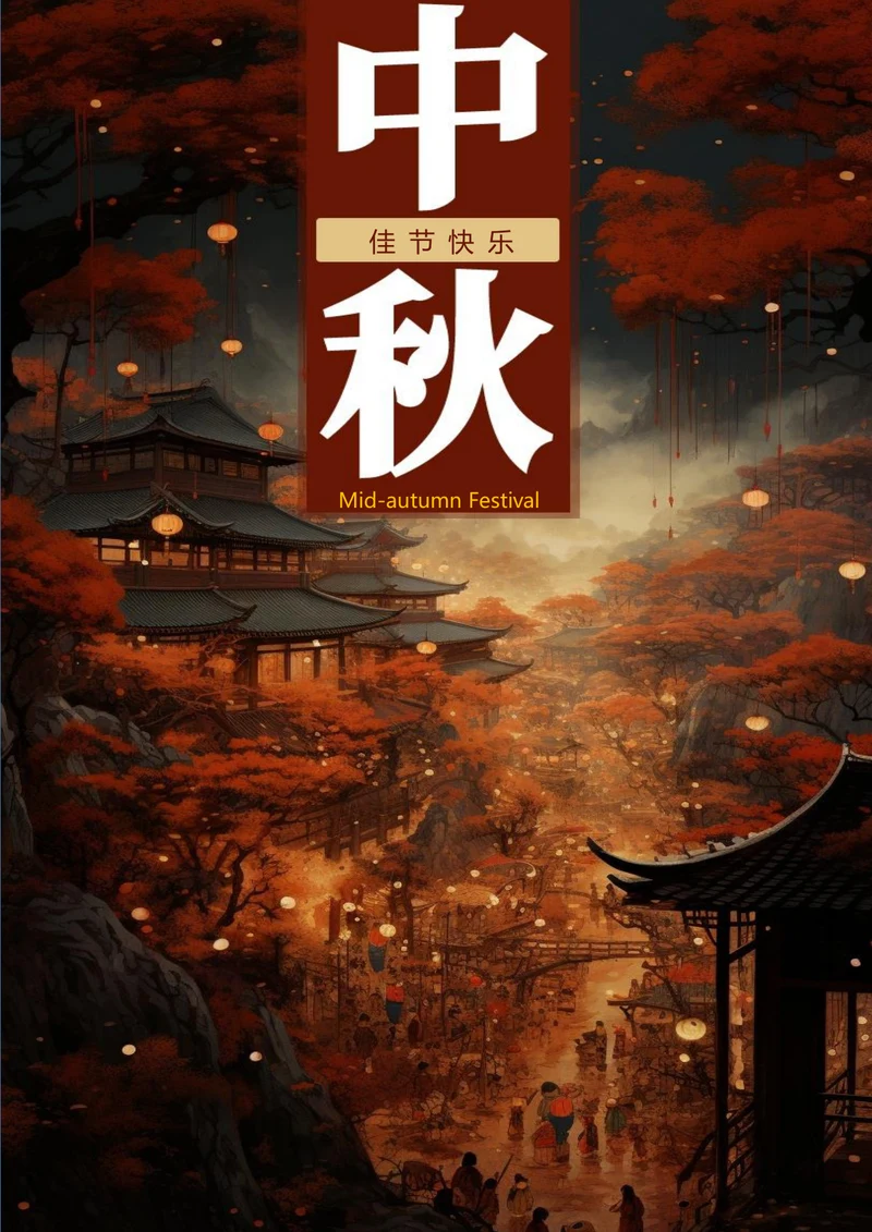 中秋佳节快乐中秋节海报